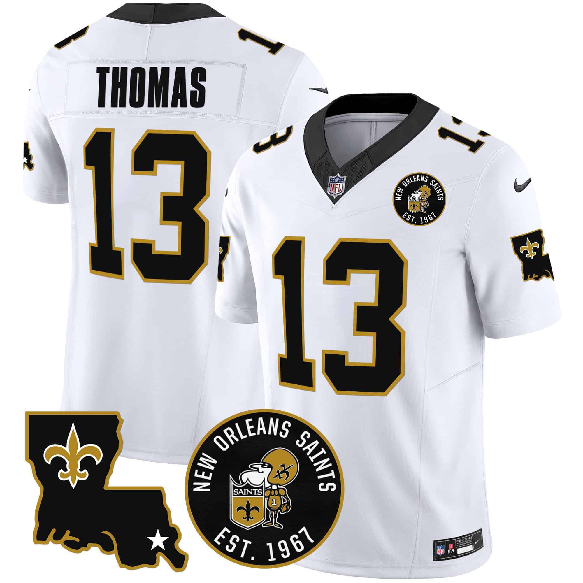 Men New Orleans Saints #13 Thomas White 2024 Nike 1967 Patch Vapor Limited NFL Jersey